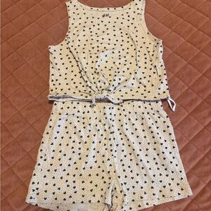 H&M Cream and Black Casual Shorts